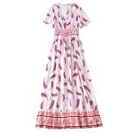 robe violette et blanche fleurie